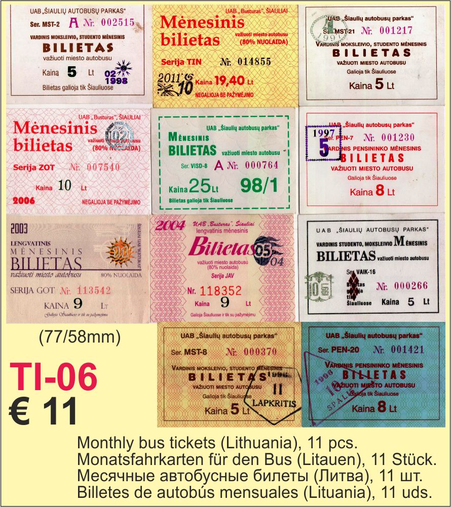 Bus tickets 11x